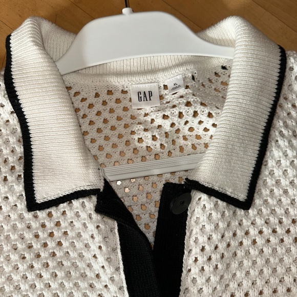 GAP off white /Milk open crochet cardigan, XL, PG1480 - Picture 6 of 7